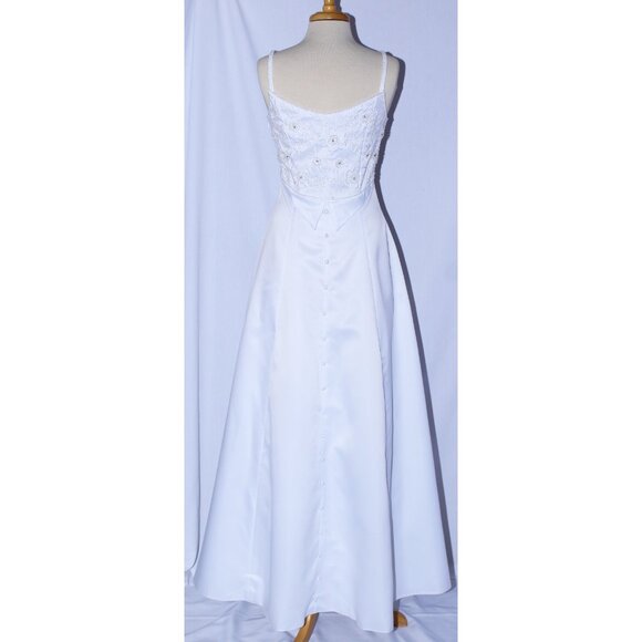 NWOT Lenovia#025 Hand Beaded Satin Bridal Gown-Size S-WHITE - Picture 2 of 7